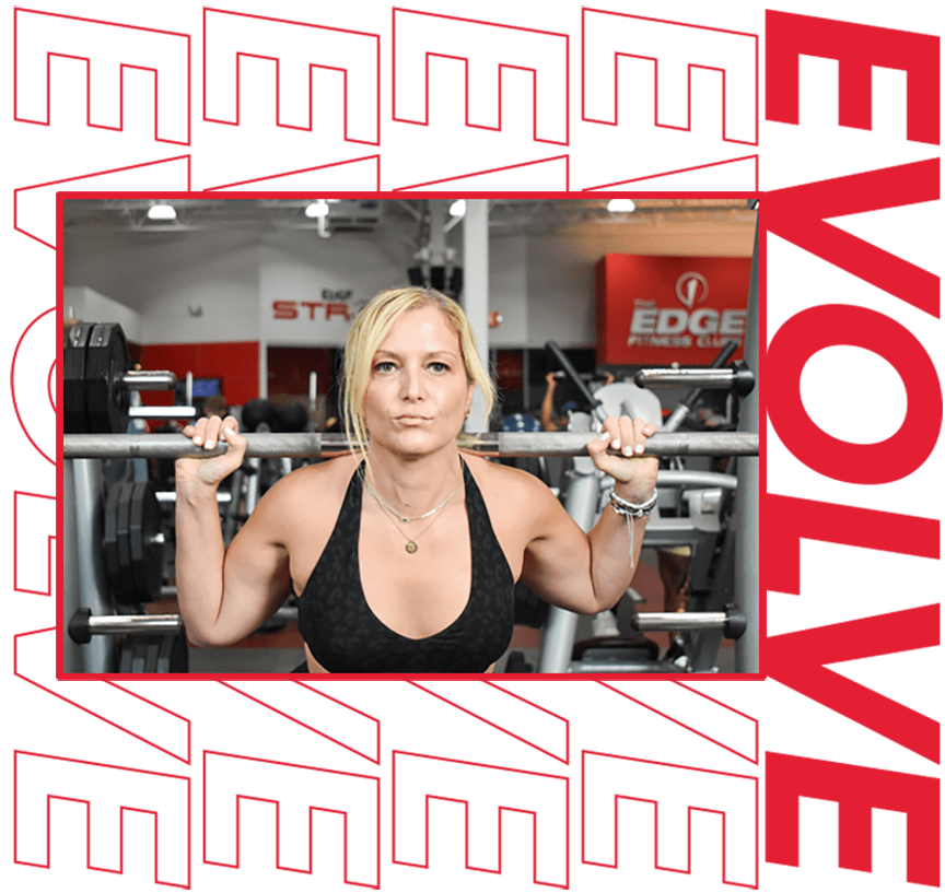 Woman lifting weights as part of her Edge Evolve fitness training program
